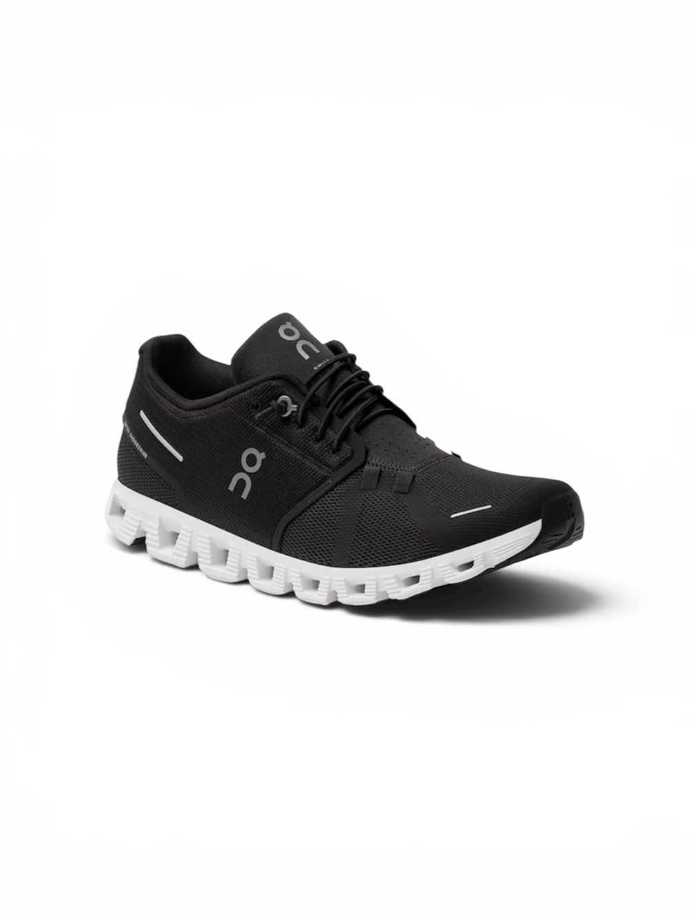On Running Men's Cloud 5 Running Shoes Black/White Speed Laces Mens 8